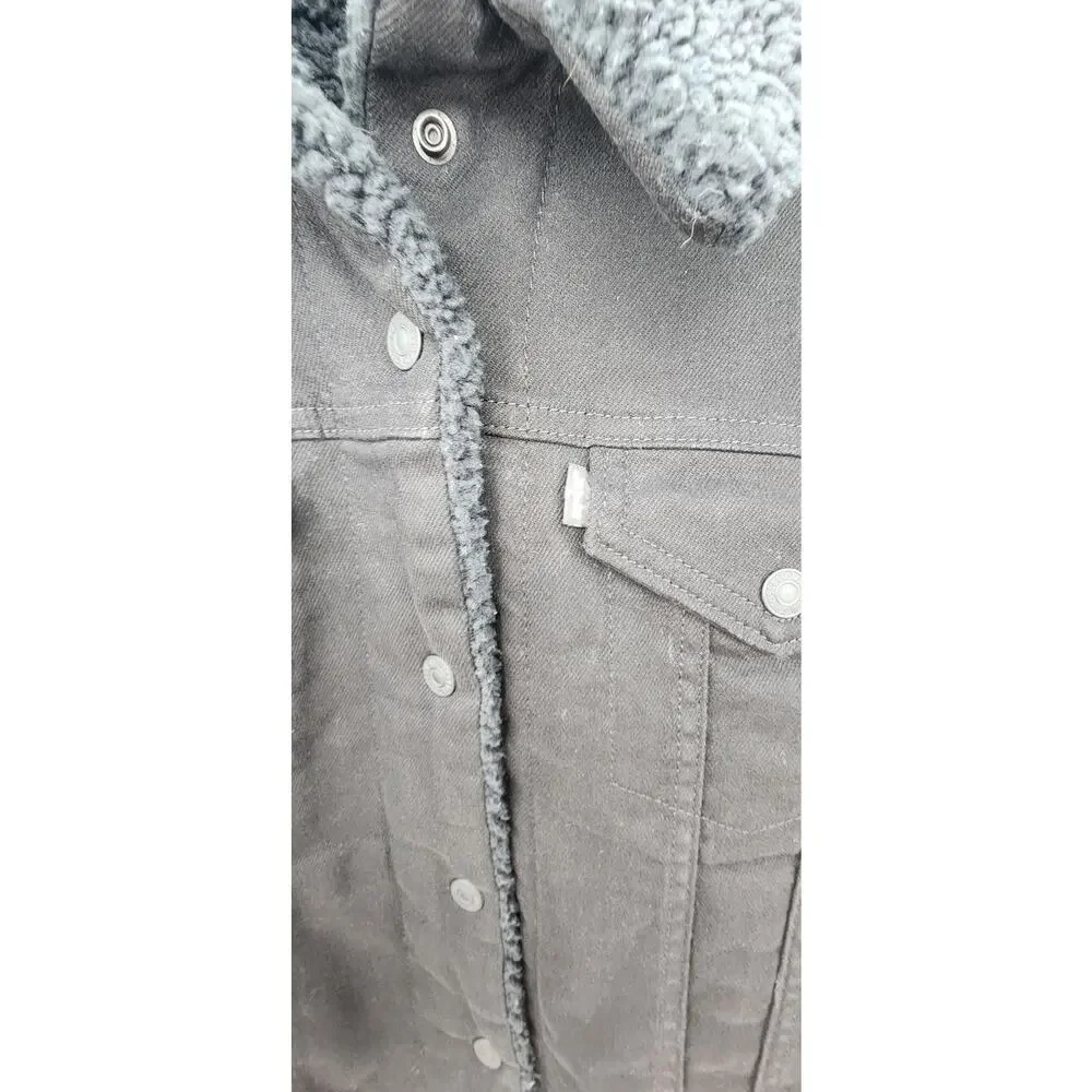 Men's‎ Levi's Black Sherpa Lined Trucker Jacket Size XL Black